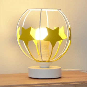 Bordlampe til børn STARS 1xE27/15W/230V gul/hvid