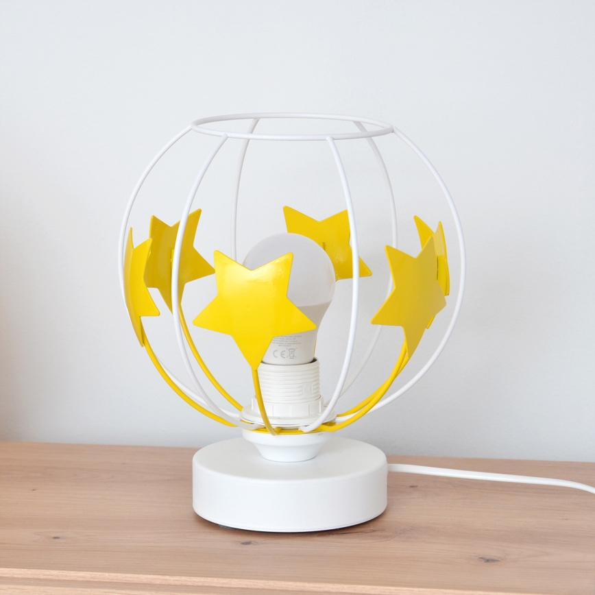 Bordlampe til børn STARS 1xE27/15W/230V gul/hvid