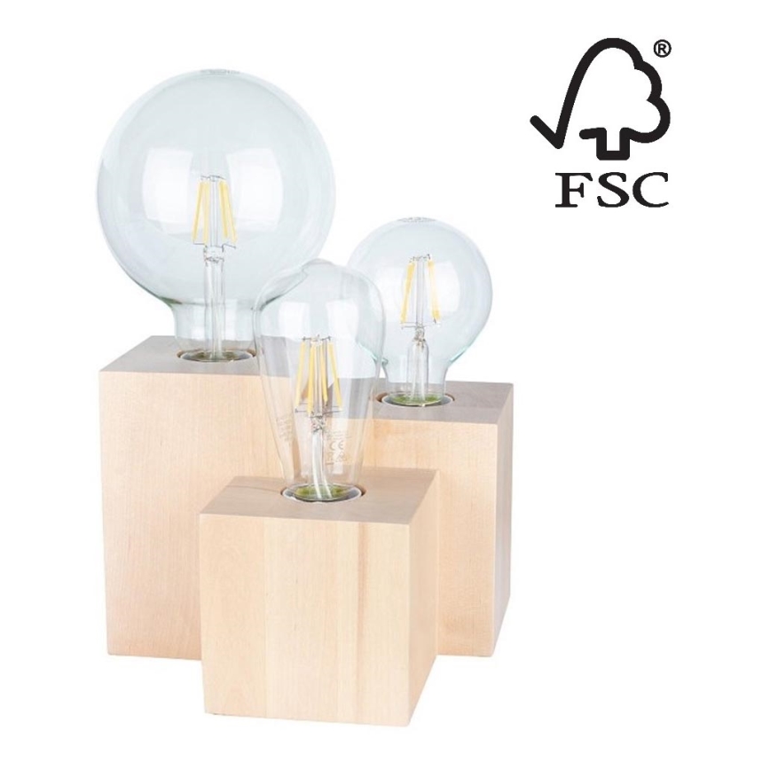 Bordlampe VINCENT 3xE27/15W/230V - FSC-certificeret