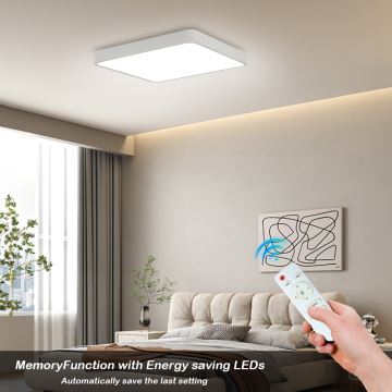 Brilagi - LED loftlampe dæmpbar POOL LED/36W/230V 3000-6000K 40x40 cm hvid + fjernbetjening