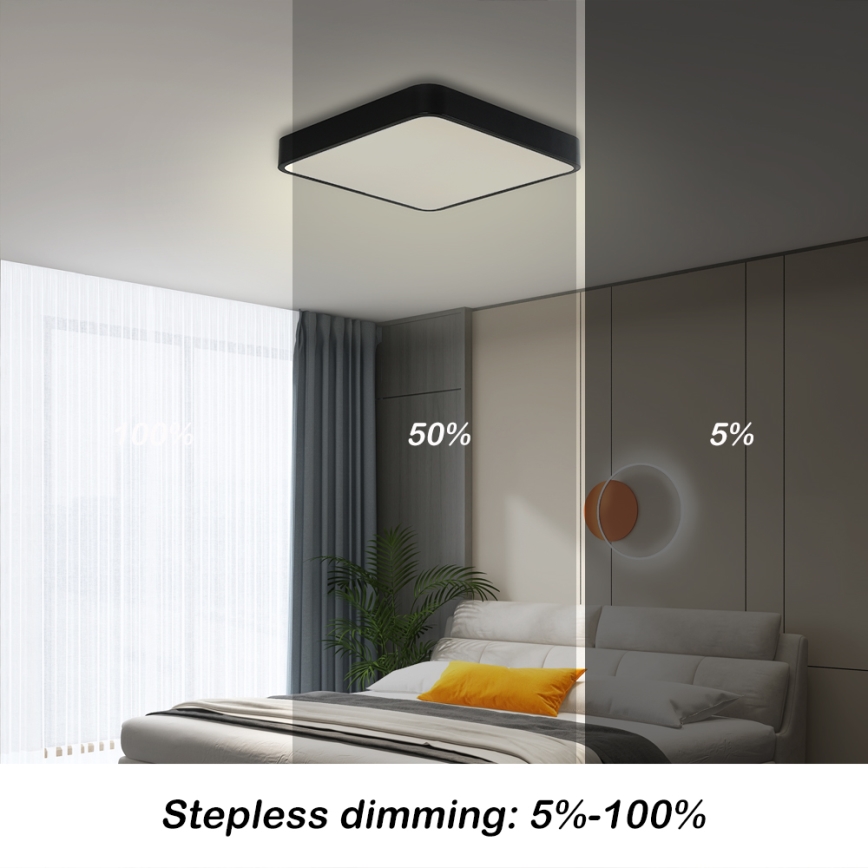 Brilagi - LED loftlampe dæmpbar POOL LED/36W/230V 3000-6000K 40x40 cm sort + fjernbetjening