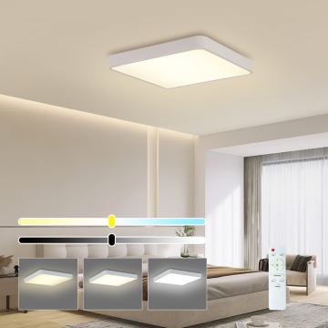 Brilagi - LED loftlampe dæmpbar POOL LED/48W/230V 3000-6000K 50x50 cm hvid + fjernbetjening