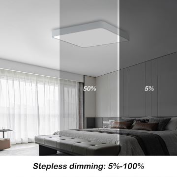 Brilagi - LED loftlampe dæmpbar POOL LED/48W/230V 3000-6000K 50x50 cm hvid + fjernbetjening