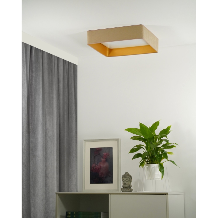 Brilagi - LED loftlampe dæmpbar VELVET SQUARE LED/24W/230V 3000/4000/6500K + fjernbetjening beige