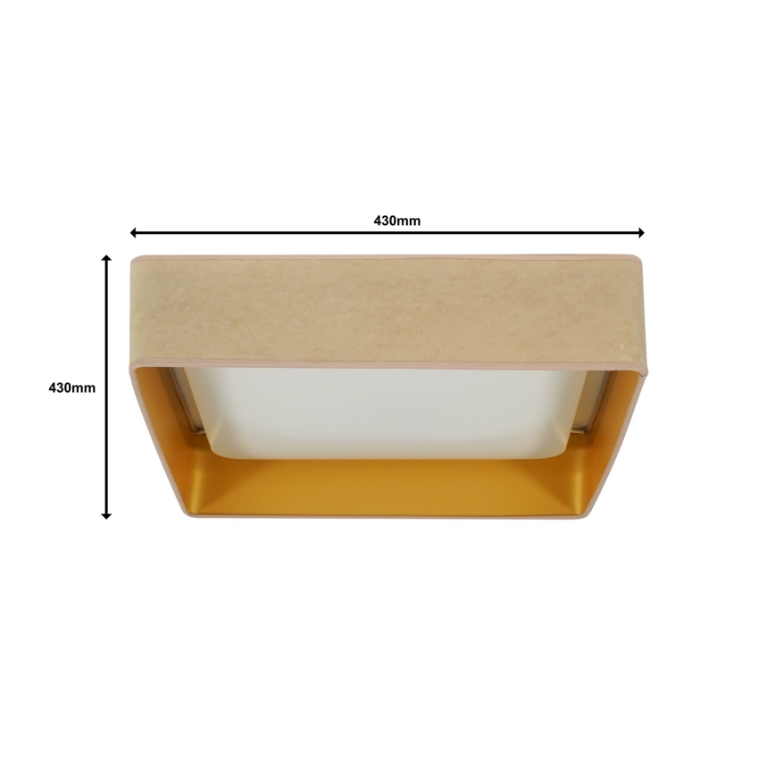 Brilagi - LED loftlampe dæmpbar VELVET SQUARE LED/24W/230V 3000/4000/6500K + fjernbetjening beige