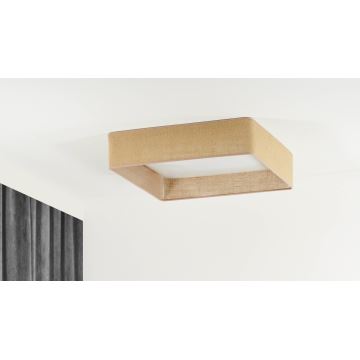 Brilagi - LED loftlampe dæmpbar VELVET SQUARE LED/24W/230V 3000/4000/6500K + fjernbetjening brun