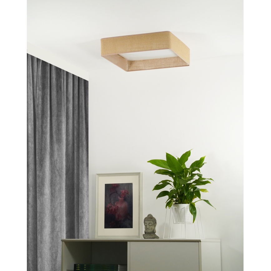 Brilagi - LED loftlampe dæmpbar VELVET SQUARE LED/24W/230V 3000/4000/6500K + fjernbetjening brun