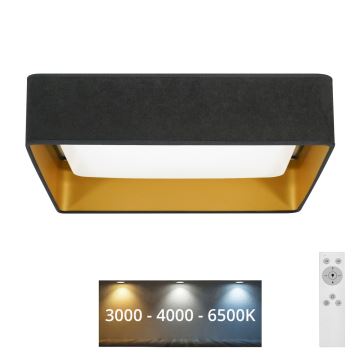 Brilagi - LED loftlampe dæmpbar VELVET SQUARE LED/24W/230V 3000/4000/6500K + fjernbetjening grå