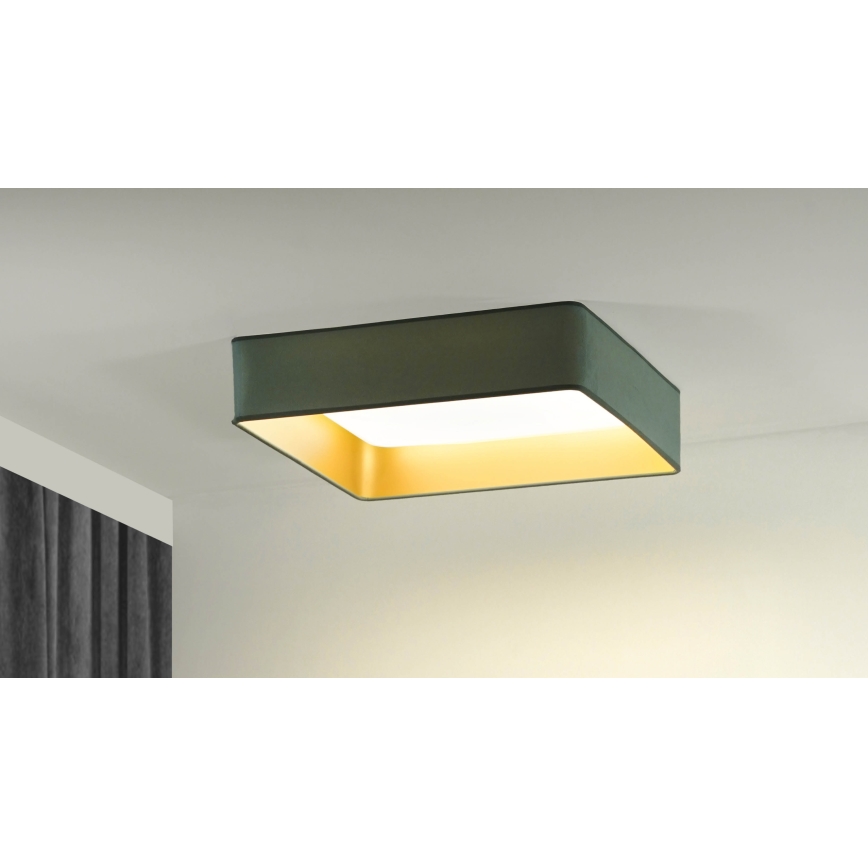 Brilagi - LED loftlampe dæmpbar VELVET SQUARE LED/24W/230V 3000/4000/6500K + fjernbetjening mintgrøn