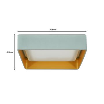 Brilagi - LED loftlampe dæmpbar VELVET SQUARE LED/24W/230V 3000/4000/6500K + fjernbetjening mintgrøn