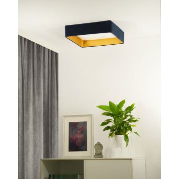 Brilagi - LED loftlampe dæmpbar VELVET SQUARE LED/24W/230V 3000/4000/6500K + fjernbetjening mørkeblå