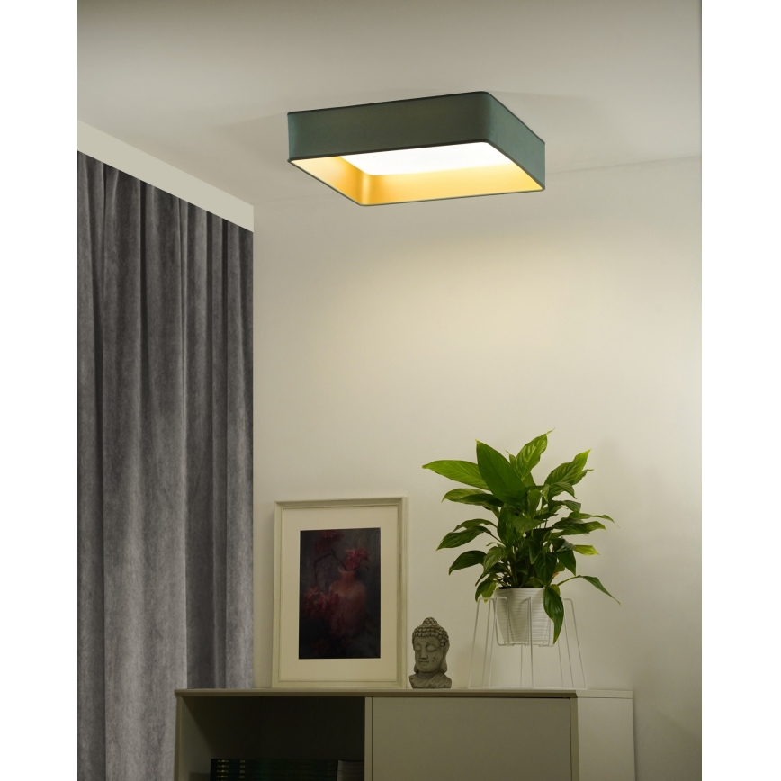 Brilagi - LED loftlampe dæmpbar VELVET SQUARE SMART LED/36W/230V 2700-6500K Wi-Fi Tuya + fjernbetjening mintgrøn