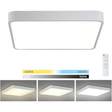 Brilagi - LED loftlampe dæmpbar POOL LED/36W/230V 3000-6000K 40x40 cm hvid + fjernbetjening