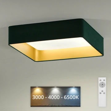 Brilagi - LED loftlampe dæmpbar VELVET SQUARE LED/24W/230V 3000/4000/6500K + fjernbetjening grøn