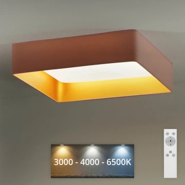 Brilagi - LED loftlampe dæmpbar VELVET SQUARE LED/24W/230V 3000/4000/6500K + fjernbetjening lyserød