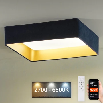 Brilagi - LED loftlampe dæmpbar VELVET SQUARE SMART LED/36W/230V 2700-6500K Wi-Fi Tuya + fjernbetjening mørkeblå