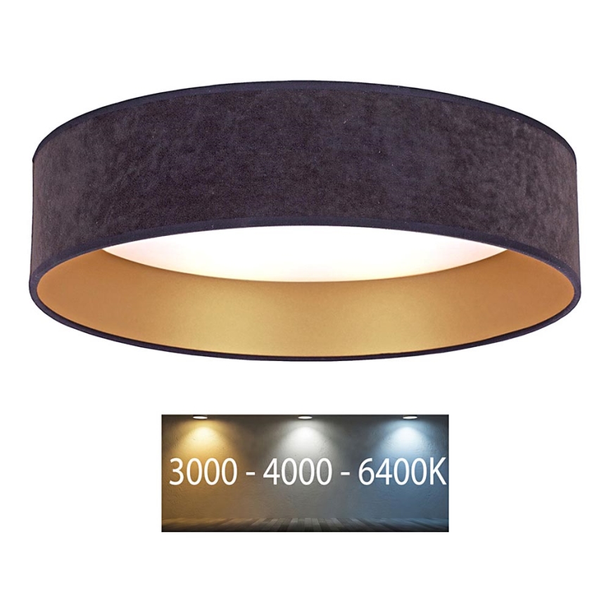 Brilagi - LED loftlampe VELVET LED/12W/230V diam. 30 cm 3000K/4000K/6400K grå/guldfarvet