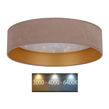Brilagi - LED loftlampe VELVET STAR LED/24W/230V diam. 40 cm 3000K/4000K/6400K beige/guldfarvet