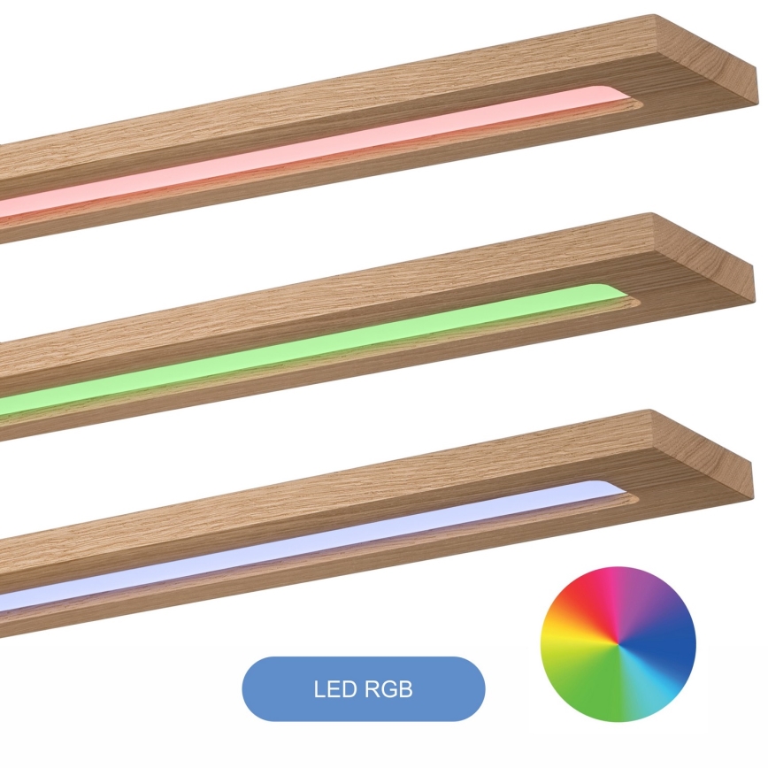 Brilagi - LED panel m. RGBW-farver dæmpbart WOODY FRAME LED/34W/230V 2700-6500K eg + fjernbetjening