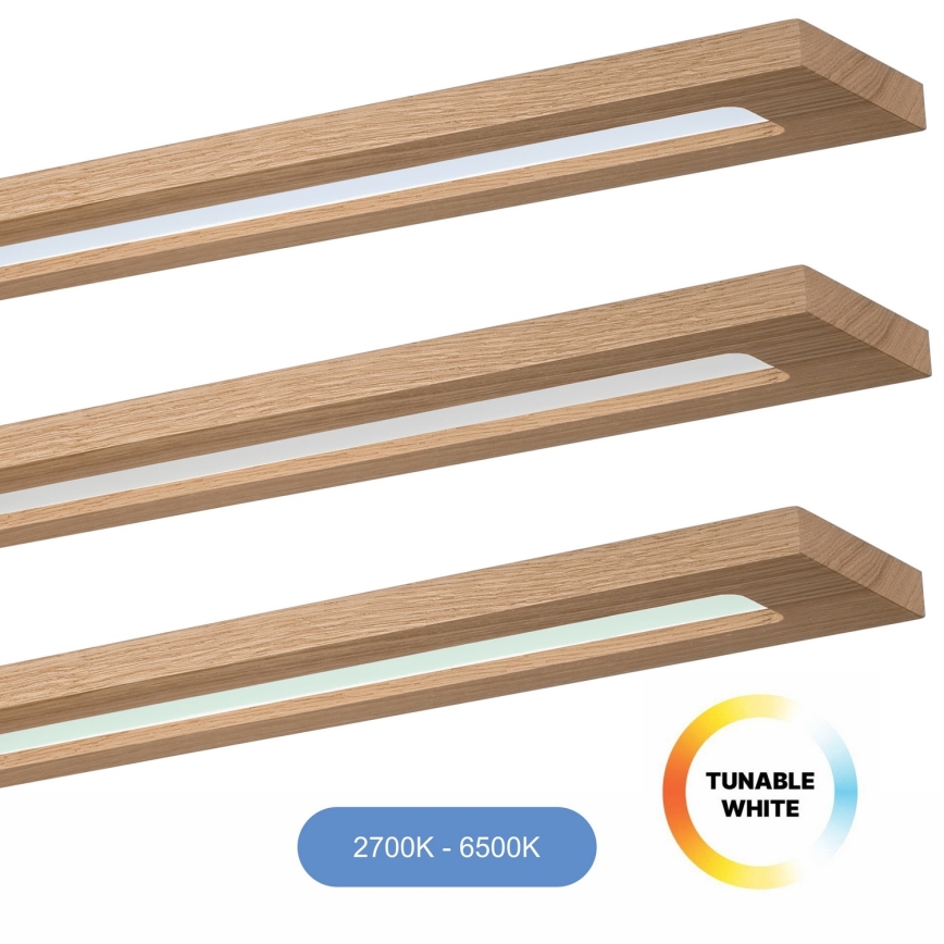 Brilagi - LED panel m. RGBW-farver dæmpbart WOODY FRAME LED/34W/230V 2700-6500K eg + fjernbetjening