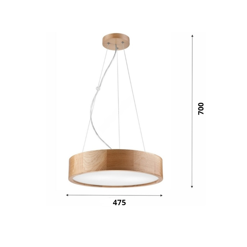 Brilagi - LED pendel CARVALHO 3xE27/60W/230V eg diameter 47,5 cm