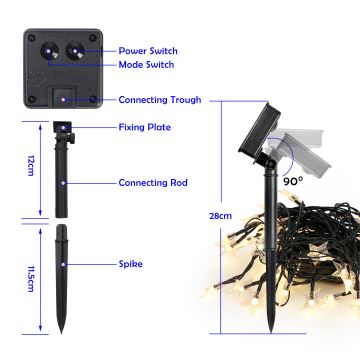 Brilagi - LED Solar dekorativ lyskæde STARS 50xLED/8 funktioner 7m IP65 varm hvid
