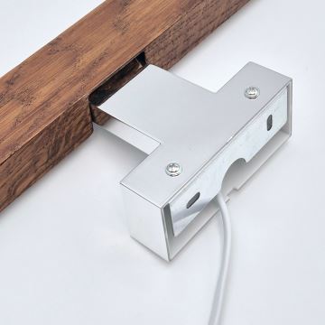 Brilagi - LED spejllampe til badeværelse WOODY MIRROR LED/12W/230V IP44 eg/krom