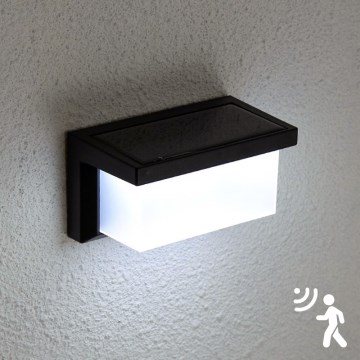 Brilagi - Soldrevet LED væglampe med sensor BRICK LED/12W/5,5V IP65