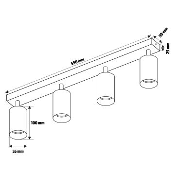 Brilagi - Spotlampe SELE 4xGU10/35W/230V hvid