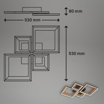 Brilo - LED loftlampe dæmpbar FRAME LED/38W/230V