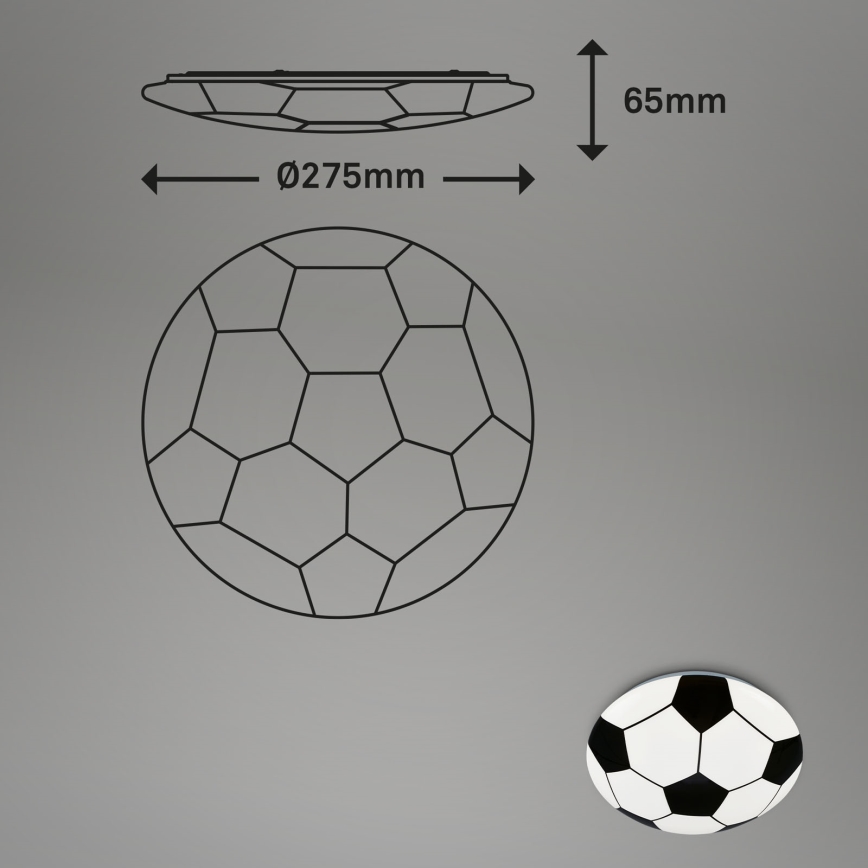 Brilo - LED loftlampe til børn FOTBALL LED/12W/230V