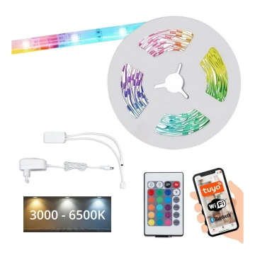 Brilo - LED strip m. RGBW-farver dæmpbar 6,5 m LED/18W/230V Wi-Fi Tuya + fjernbetjening