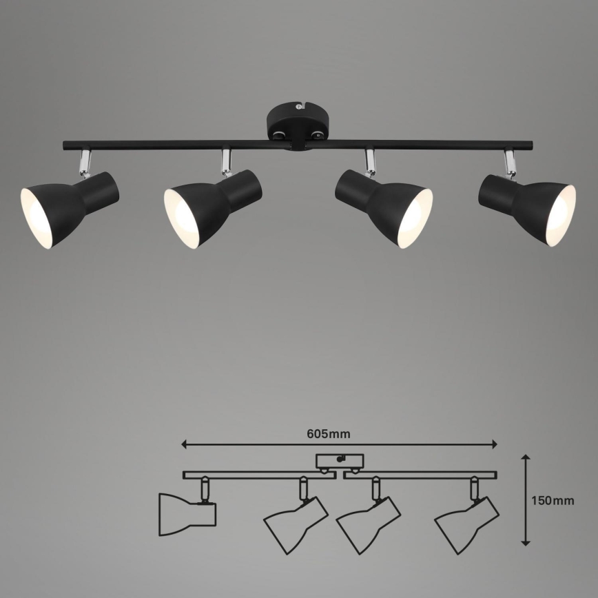 Briloner 10698890 - Spotlampe 4xE14/25W/230V sort