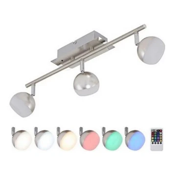 Briloner 2040-032 - LED spotlampe dæmpbar RGB-farver 3xLED/3,3W/230V + fjernbetjening