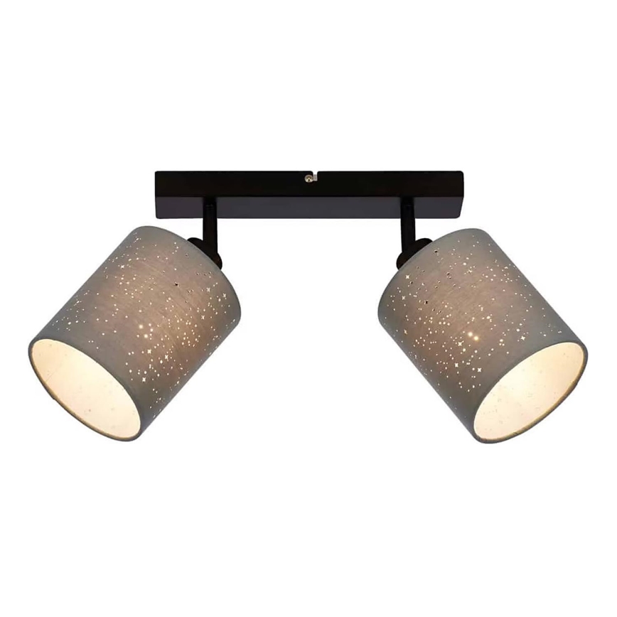 Briloner 2078-024 - Spotlampe SPOTLIGHT 2xE27/25W/230V grå/sort