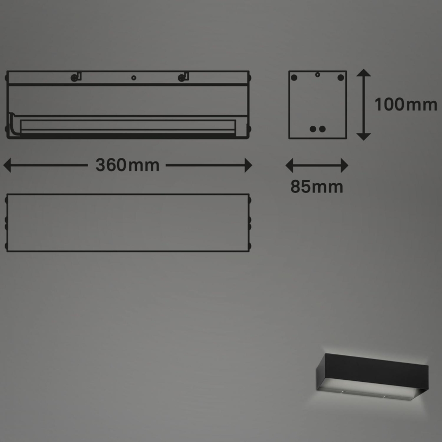 Briloner 2204-015 - Udendørs LED væglampe LED/8W/230V IP44 sort