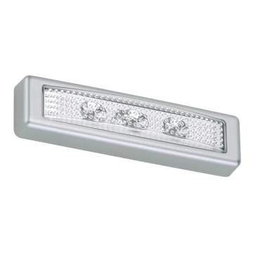 Briloner 2689-034 - LED Orienteringslampe m. touch-funktion LERO LED/0,18W/3xAAA sølvfarvet