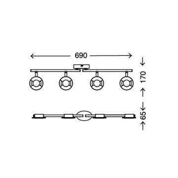 Briloner 2798-042 - LED spotlampe STONE 4xLED/4,5W/230V