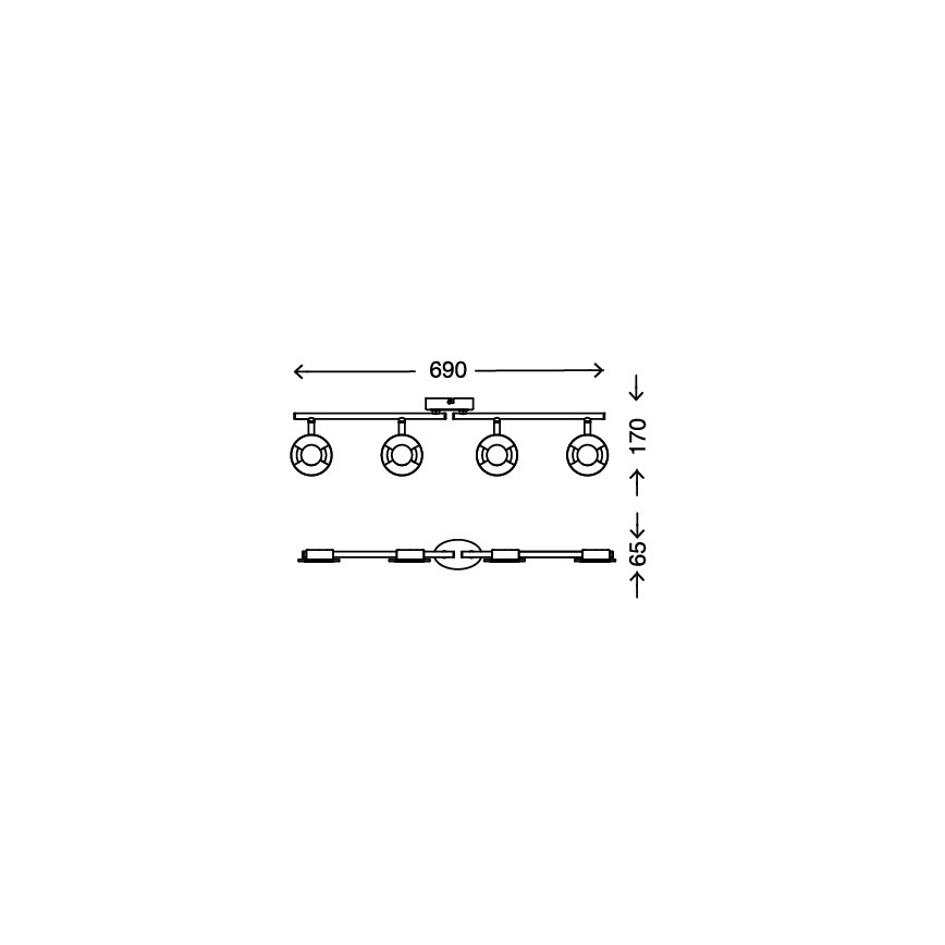 Briloner 2798-042 - LED spotlampe STONE 4xLED/4,5W/230V