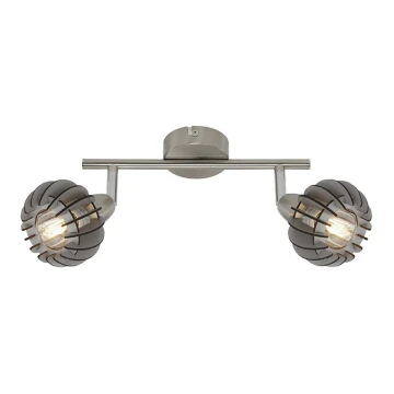 Briloner 2852- 026 - Spotlampe RETRO 2xE14/5,5W/230V gummitræ