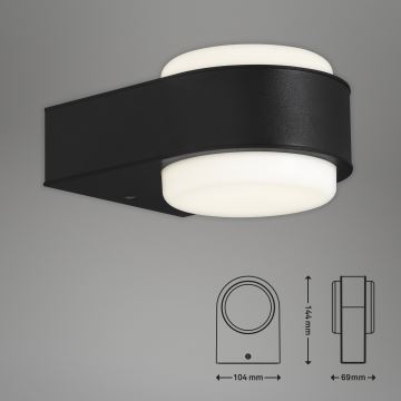 Briloner 3035-015 - Udendørs LED væglampe HANAU LED/6,5W/230V IP44 sort