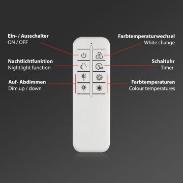 Briloner 3049-015 - LED loftlampe dæmpbar FRAME LED/40W/230V + fjernbetjening