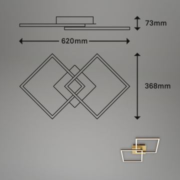 Briloner 3210-017 - LED loftlampe dæmpbar FRAME 2xLED/11W/230V guldfarvet