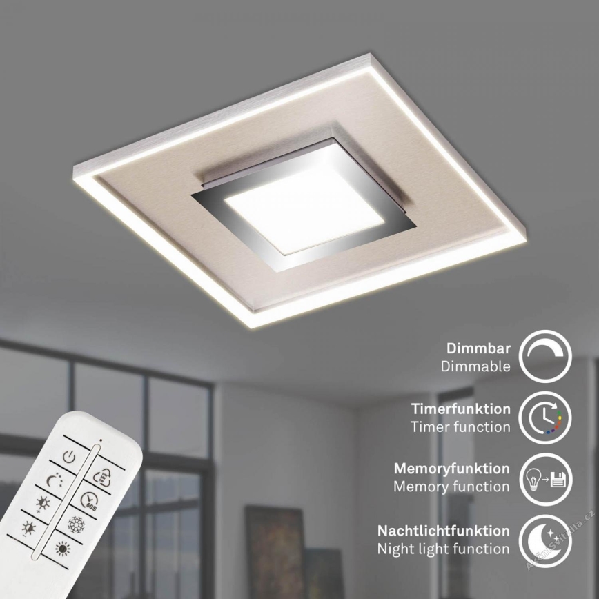 Briloner 3641-012 - LED loftlampe dæmpbar FRAME LED/30W/230V 2700-6500K krom + fjernbetjening