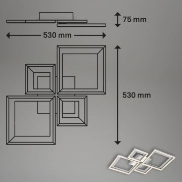 Briloner 3727-019 - LED loftlampe dæmpbar FRAME LED/38W/230V