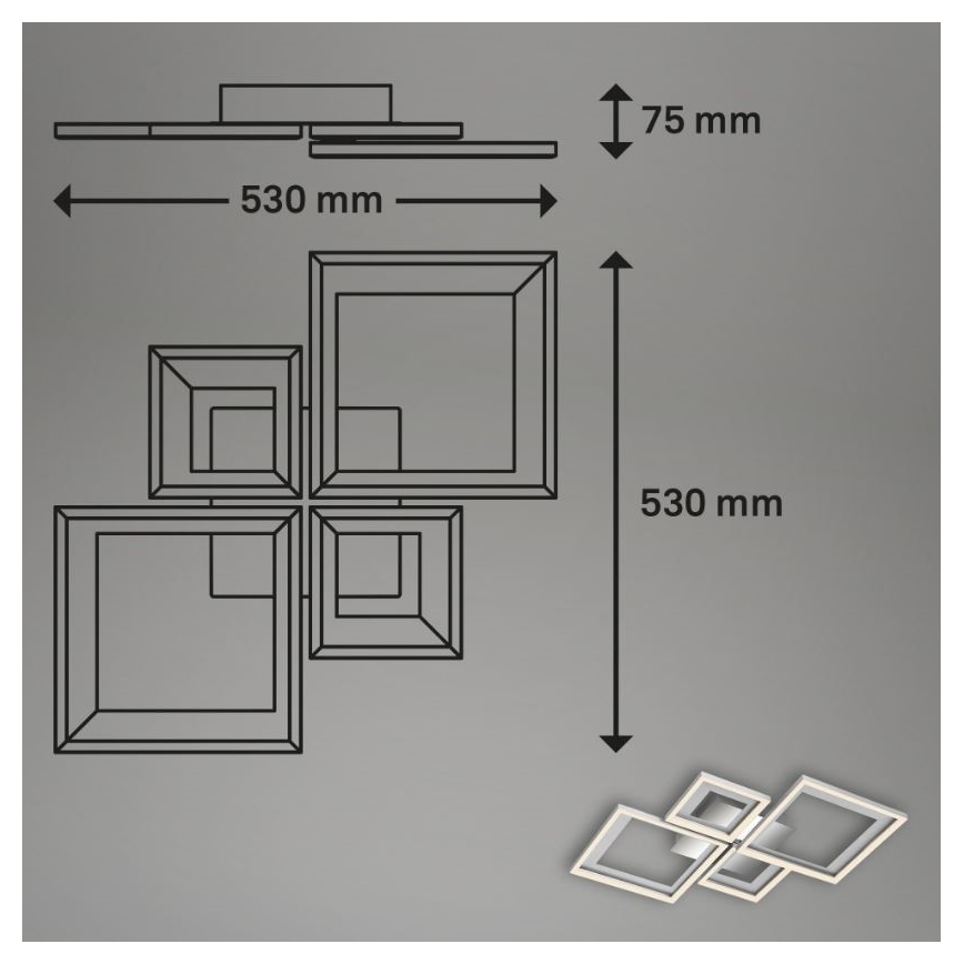 Briloner 3727-019 - LED loftlampe dæmpbar FRAME LED/38W/230V