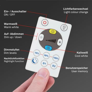 Briloner 7082-015 - LED loftlampe dæmpbar SLIM LED/22W/230V 2700-6500K + fjernbetjening