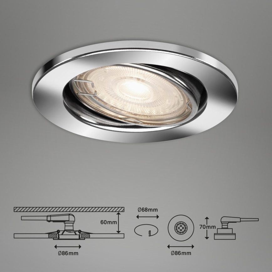 Briloner 7144-038- 3x LED Indbygningslampe til badeværelse GU10/3,5W/230V IP23