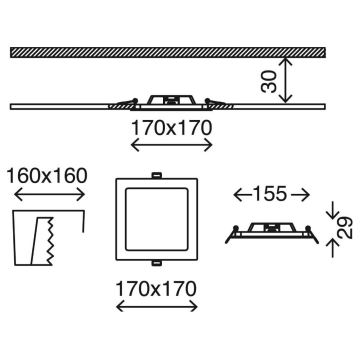 Briloner 7186-012 - LED indbygningslampe til badeværelse FLAT LED/12W/230V IP44