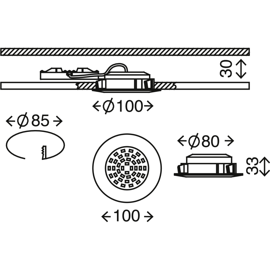 Briloner 7206-018 -LED indbygningsspot til badeværelse ATTACH LED/10,5W/230V IP44